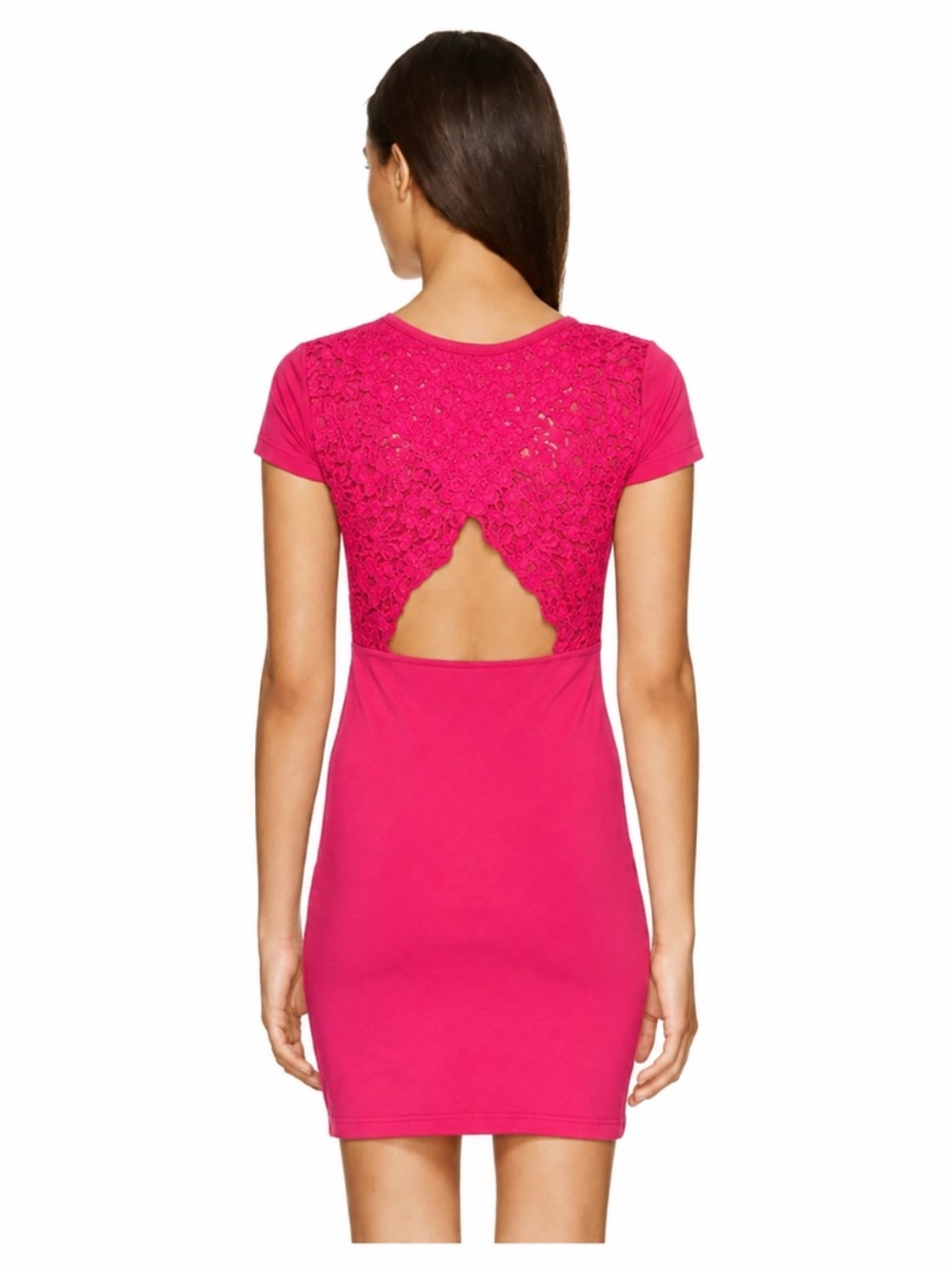 Aritzia Lace Open Back Bodycon Dress – Hot Pink/Fuchsia – Size XXS